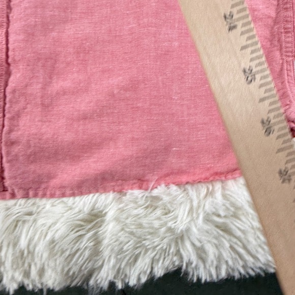 Perry Ellis Mens Washable Linen Blend Short Sleeve Button Down Shirt Pink Large - Picture 8 of 11